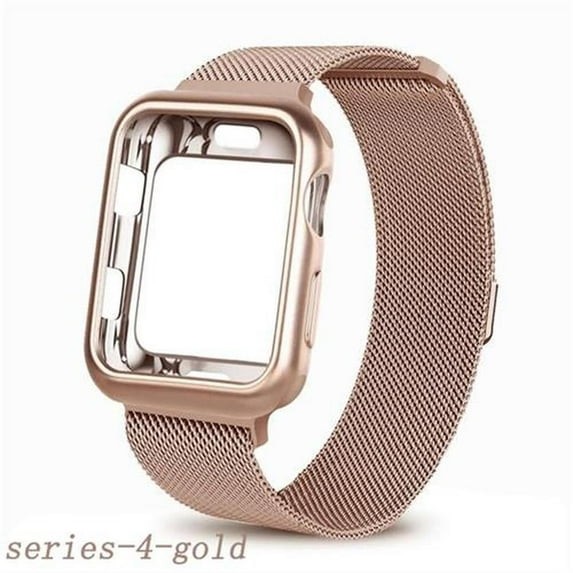 BRADCET 1/2Pack Magnetic Metal Band and Case for Apple Watch Bands 38mm 42mm 40mm 44mm Soft TPU Bumper Cover Protector with Stainless Steel Mesh Strap Milanese Loop for iWatch Series SE 6 5 4 3 2 1