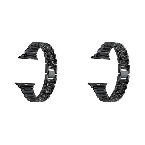 BRADCET 1/2Pack Solid Stainless Steel Bands for Apple Watch Bands 38mm 44mm 42mm 40mm 45mm 49mm 41mm Bling Diamonds Metal Link Strap Butterfly Clasp for iWatch Series Ultra 8 7 SE 6 5 4 3 2 1