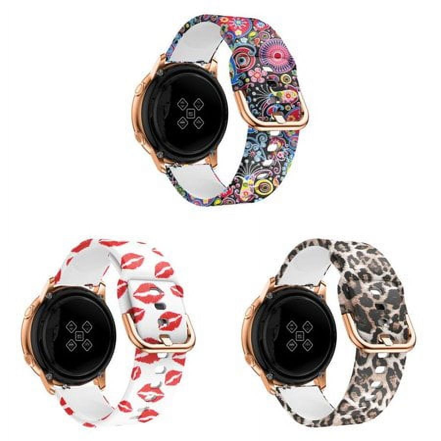 BRADCET 1/3Pack 20mm Printed Silicone Bands For Samsung Galaxy