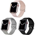 thumbnail image 1 of BRADCET 1/3Pack Silicone Sport Band for Apple Watch Bands 44mm 45mm 40mm 38mm 49mm 41mm 42mm for Women Men, Adjustable Elastic Band Wristbands for iWatch Series Ultra 8 7 SE 6 5 4 3 2 1 Replacement, 1 of 1