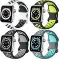 thumbnail image 1 of BRADCET 1/4Pack Nike Silicone Sport Band Compatible with Apple Watch Bnads 44mm 45mm 38mm 40mm 49mm 42mm 41mm Elastic Adjustable Breathable Bands Strap for iWatch Series Ultra 9 8 7 SE 6 5 4 3 2 1, 1 of 14