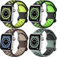 thumbnail image 1 of BRADCET 1/4Pack Nike Silicone Sport Band Compatible with Apple Watch Bnads 44mm 45mm 38mm 40mm 49mm 42mm 41mm Elastic Adjustable Breathable Bands Strap for iWatch Series Ultra 9 8 7 SE 6 5 4 3 2 1, 1 of 14