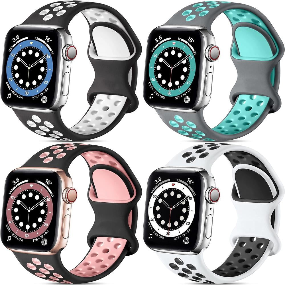 BRADCET 1/4Pack Nike Silicone Sport Band Compatible with Apple Watch ...