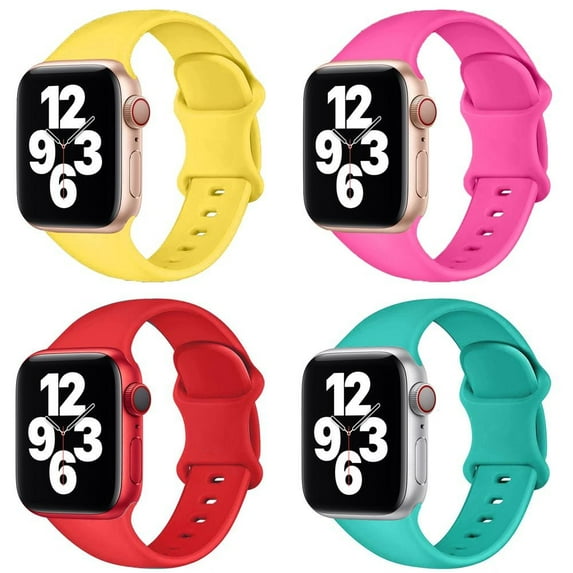 BRADCET 1/4Pack Silicoen Sport Band for Apple Watch Bands 44mm 45mm 41mm 40mm 38mm 49mm 42mm Women Men, Adjustable Elastic Bands Wristbands Strap for iWatch Series Ultra 8 7 SE 6 5 4 3 2 1 Nike