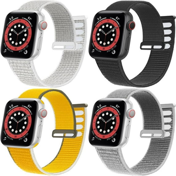 BRADCET 1/4Pack Sport Loop for Apple Watch Bands 45mm 44mm 40mm 38mm 42mm 40mm 49mm 41mm Adjustable Velcro Strap Braided Light Thin Nylon Bands Wristbands for iWatch Ultra 8 7 SE 6 5 4 3 2 1 Nike