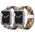 thumbnail image 1 of BRADCET 2Pack Braided Solo Loop Strap for Apple Watch Bands 44mm 45mm 38mm 40mm 41mm 42mm 49mm Women Men, Elastic Nylon Band Adjustable Sprot Loop for iWatch Series 8 7 SE 6 5 4 3 2 1 Nike, 1 of 7