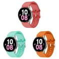 thumbnail image 1 of BRADCET 3Pack 20mm No Gap Silicoeng Strap For Samsung Galaxy Watch 5 4 44mm 40mm Women Men, Adjustable Elastic Silicone Sport Bands Wristbands for Galaxy Watch 4 Classic 46mm 42mm 5 pro 45mm, 1 of 13