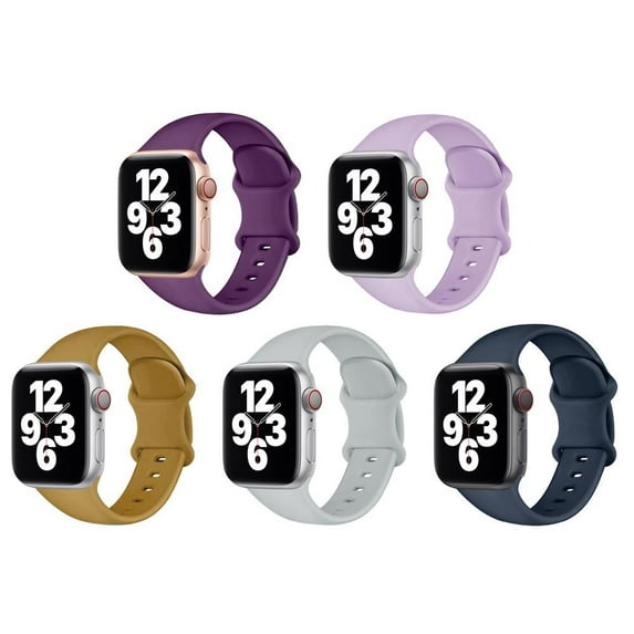 BRADCET 5Pack Silicoen Sport Band for Apple Watch Bands 44mm 45mm 41mm 40mm 38mm 49mm 42mm Women Men, Adjustable Elastic Wristbands Strap for iWatch Series Ultra 8 7 SE 6 5 4 3 2 1 Nike Accessories