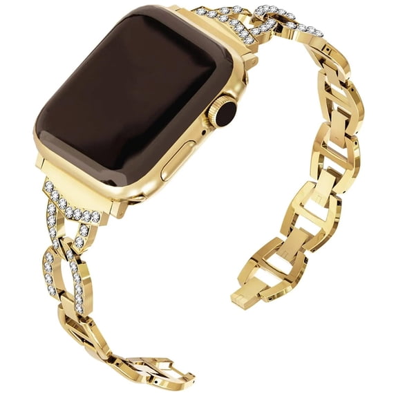 BRADCET Compatible with Apple Watch Band 41mm 40mm 38mm 49mm 45mm 44mm 42mm Women Shiny Bling Metal Stainless Steel Wristbands Slim Diamonds Stylish Strap for iWatch Series 9 8 7 6 5 4 3 2 1 SE Ultra