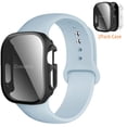 thumbnail image 1 of BRADCET Compatible with Apple Watch Silicone Sport Bands iWatch Series Band 49mm 45mm 44mm 41mm 40mm and Hard Privacy Screen Protectors Case Cove Apple Watch Series 9 8 7 SE 6 5 4 Ultra 2 Women Men, 1 of 12