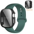 thumbnail image 1 of BRADCET Compatible with Apple Watch Silicone Sport Bands iWatch Series Band 49mm 45mm 44mm 41mm 40mm and Hard Privacy Screen Protectors Case Cove Apple Watch Series 9 8 7 SE 6 5 4 Ultra 2 Women Men, 1 of 12