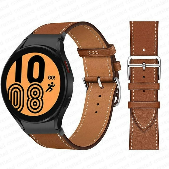 BRADCET Compatible with Samsung Galaxy 6 5 4 40mm 44mm/ 4 Classic 42mm 46mm/ 6 Classic 43mm 47mm/ Galaxy Watch 5 Pro 45mm 20mm Band No Gap UP Leather Wristbands