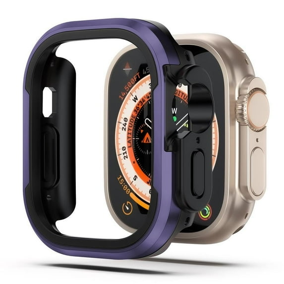 BRADCET Metal Case for Apple Watch Ultra 49mm 45mm 41mm 44mm 40mm for Women Men, Accessories Shockproof Protector TPU Bumper Tempered Cover for iwatch Series Ultra 8 7 SE 6 5 4