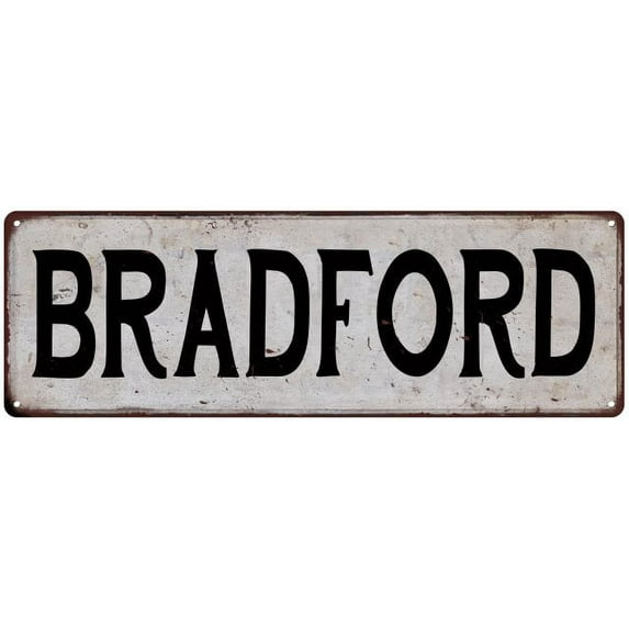 BRADFORD Vintage Look Gift Rustic Chic Metal Sign 6x18 206180036891