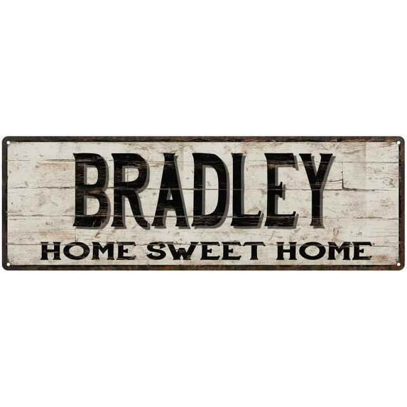 BRADLEY Rustic Home Sweet Home Sign Gift 6x18 Metal Decor 106180084200
