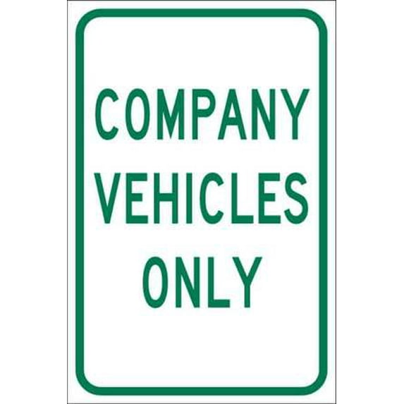 BRADY 103720 Traffic Sign,Company Vehicles Only,Text G9402644