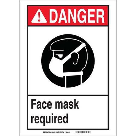BRADY 119445 Danger Sign,14in.Hx10in.W,Aluminum G1967975