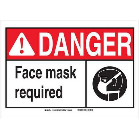 BRADY 119927 Danger Sign,10in.Hx14in.W,Aluminum G1968185