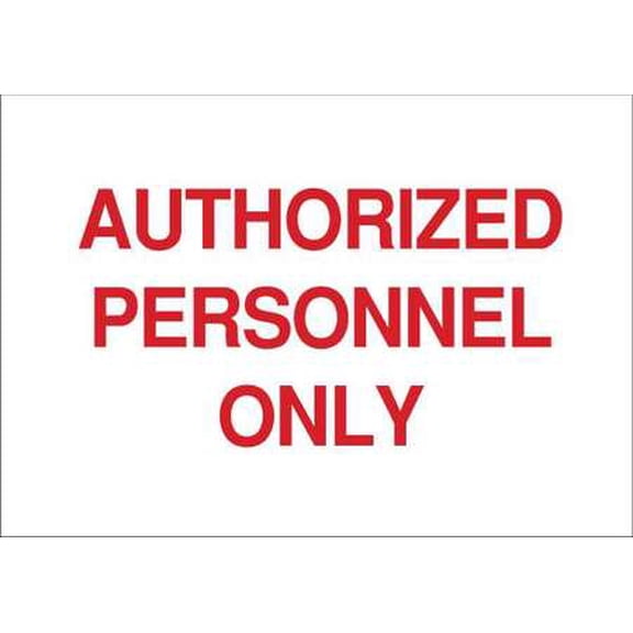 brady 122851 admittance sign, 7 x 10in, red/white