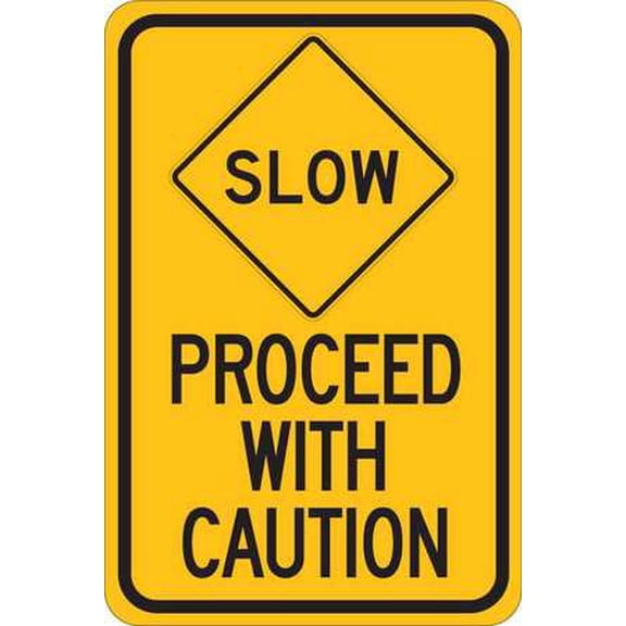 brady 124490 traffic sign, 18 x 12in, black/yellow