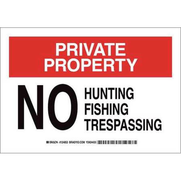 BRADY 124855 Admittance Sign, 10 x 14In, Blk and Rd/Wht
