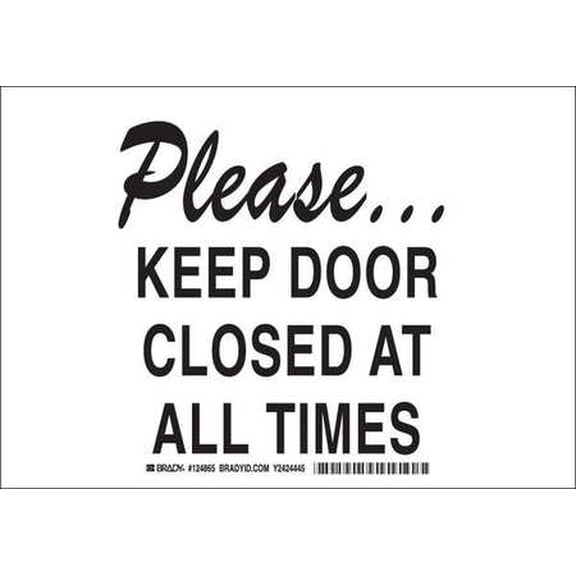 BRADY 124864 Admittance Sign, 7 x 10In, Black/White