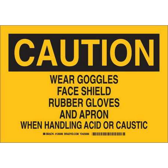 BRADY 126089 Caution Sign, 10 x 14In, Black/Yellow