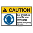 thumbnail image 1 of BRADY 144317 Caution Sign,14in.W,Aluminum,Ear Prot G1955348, 1 of 1