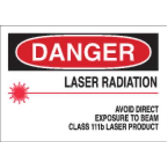 brady 25259 danger laser sign, 10 x 14 in., plastic