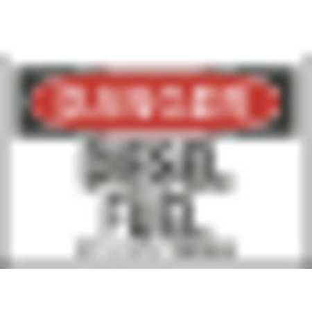 Brady 25429 10" Height, 14" Width, B-401 Plastic, Black And Red On White Color Chemical And Hazardous Materials Sign, Legend "Danger, Diesel Fuel"