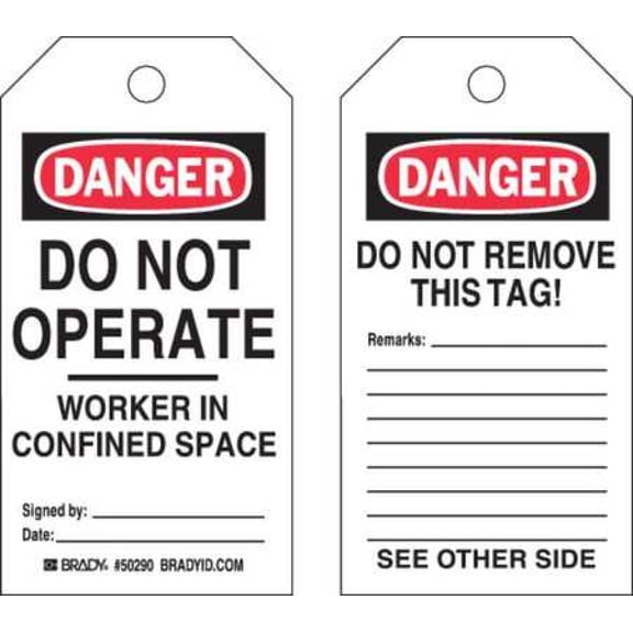 BRADY 50290 Danger Tag,Do not Operate,Econ Poly,PK25