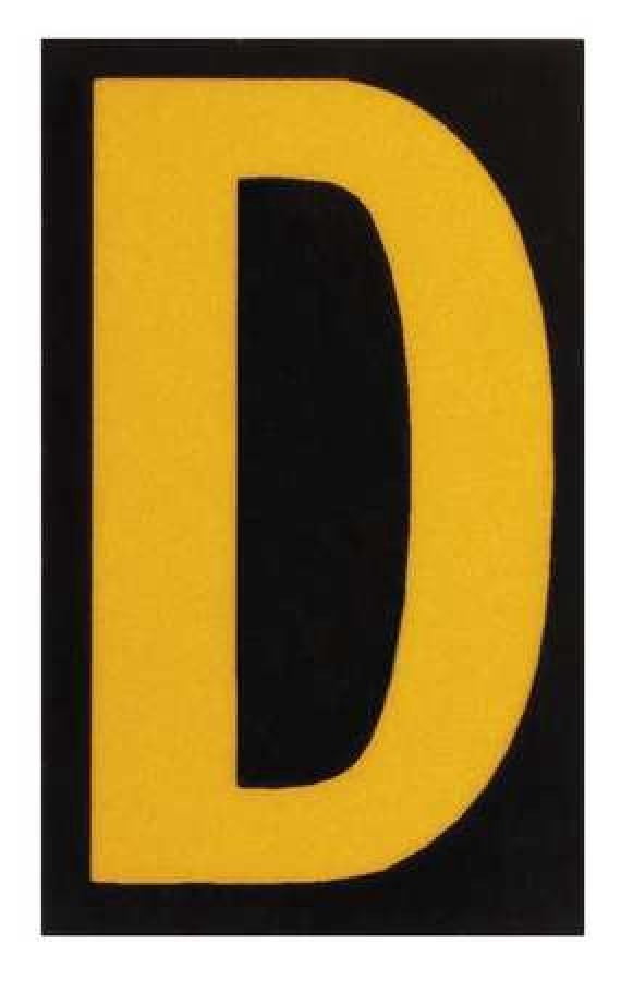brady 5890-d reflective numbers and letters, d, pk 25