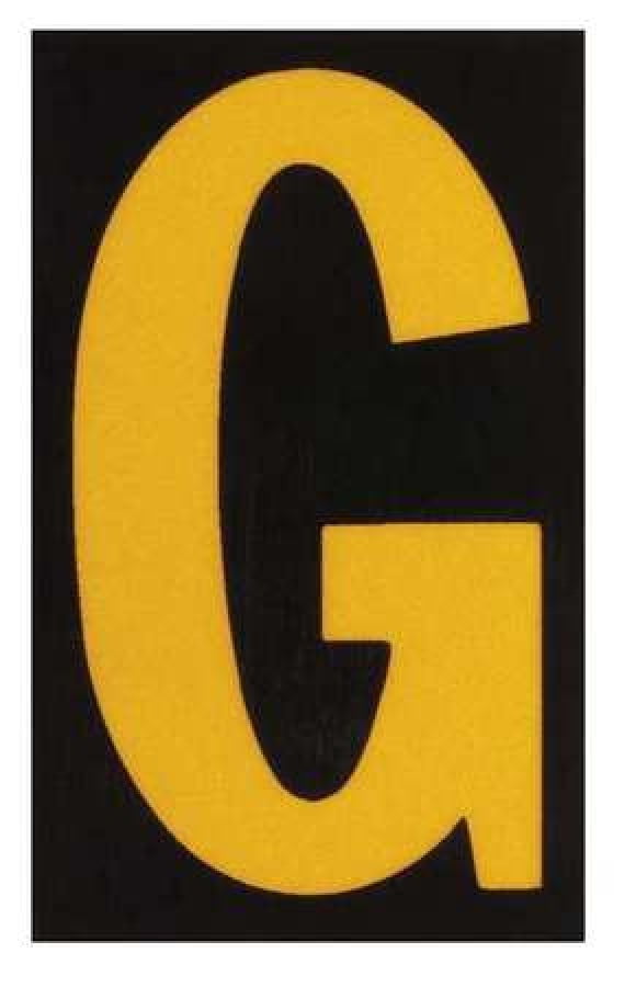 BRADY 5890-G Reflective Numbers And Letters,G,PK25