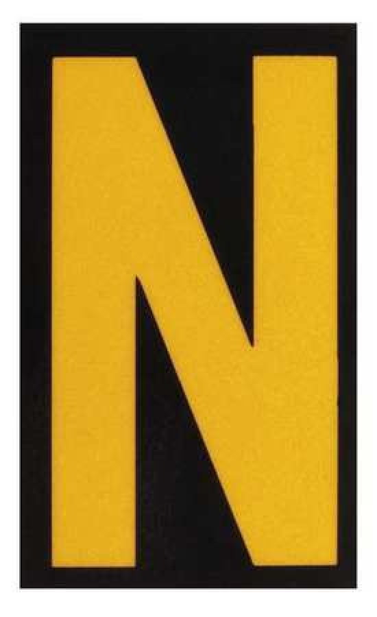 BRADY 5890-N Reflective Numbers And Letters,N,PK25