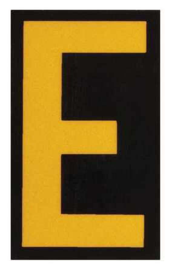 brady 5905-e reflective numbers and letters, e, pk 25
