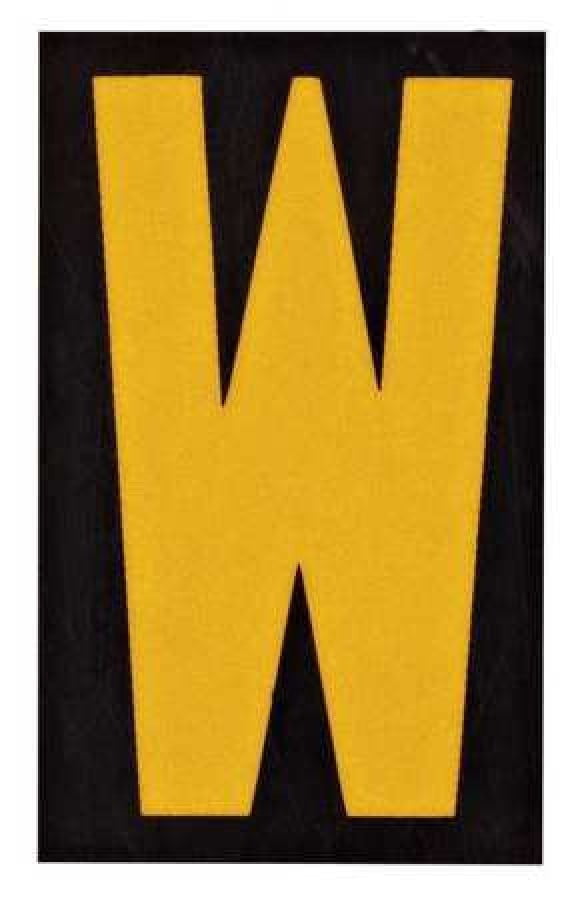 BRADY 5905-W Reflective Numbers And Letters,W,PK25