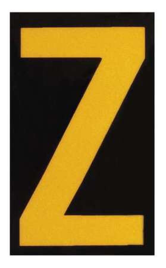 brady 5905-z reflective numbers and letters, z, pk 25