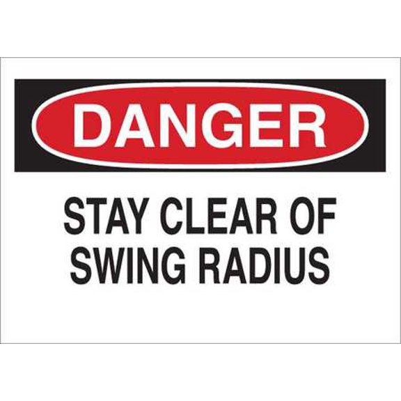 brady 60508 danger sign,stay clear of swing radius g1975675