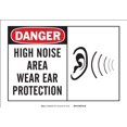 thumbnail image 1 of Brady 62756 Premium Fiberglass Alert Sign, 10" X 14", Legend "High Noise Area Wear Ear Protection (with Picto)", 1 of 1