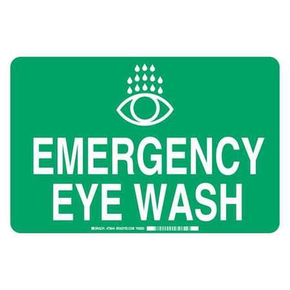 brady 73644 custom sign,legend emergency eye wash