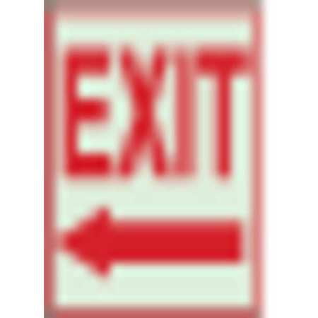 BRADY 80220 Exit Sign,14 x 10In,R/WHT,Exit,ENG,SURF