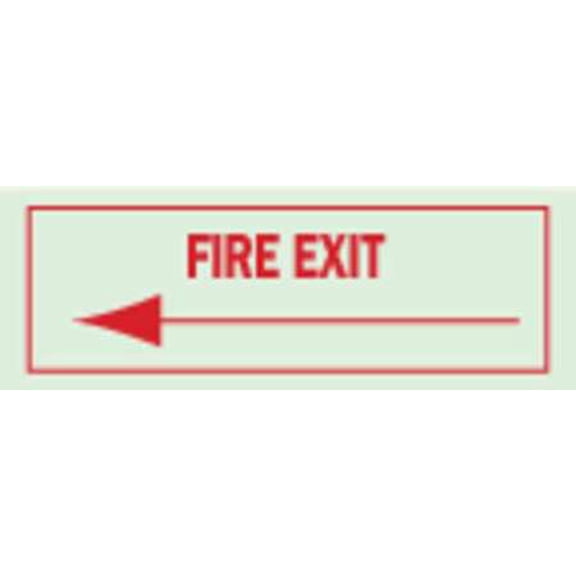 brady 80233 fire exit sign, 3-1/2 x 10in, r/grn, eng