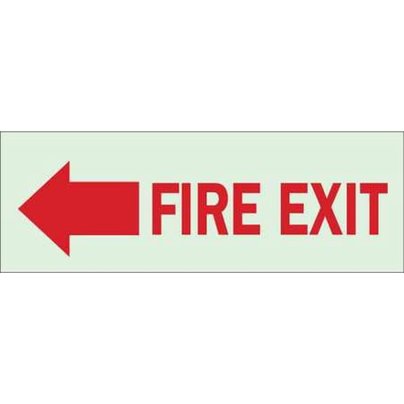 brady 80299 fire exit sign, 5 x 4in, red/green