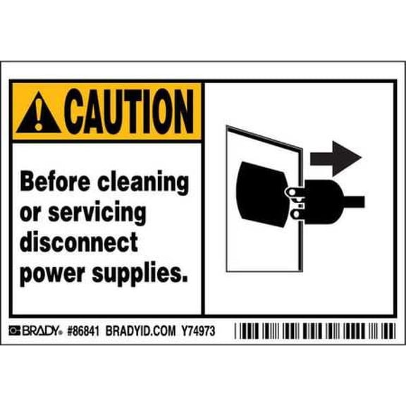 BRADY 86841 Machine/Equipment Labl,3-1/2inHx5inW,PK5