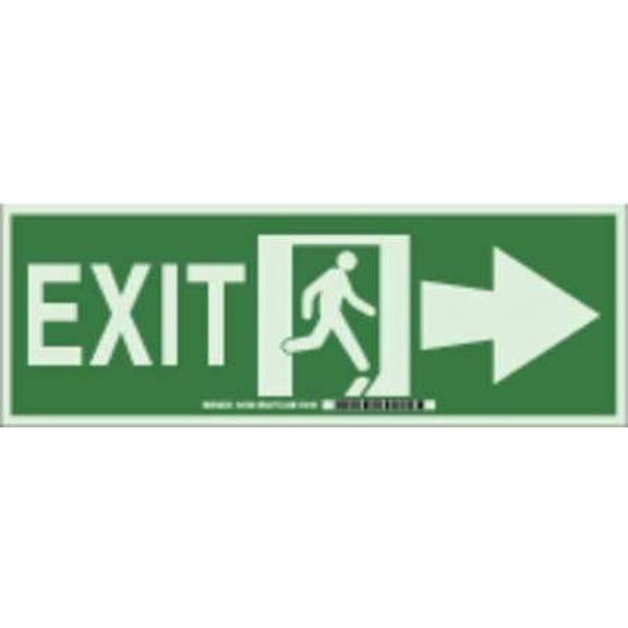 brady 90789, glow-in-the-dark exit and directional sign, (pack of 10 pcs)