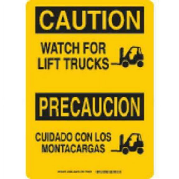 Brady Caution Sign, 10.00 x 0.01