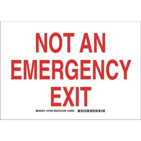 BRADY Emergency Exit Sign,7" x 10",Polyester 127298