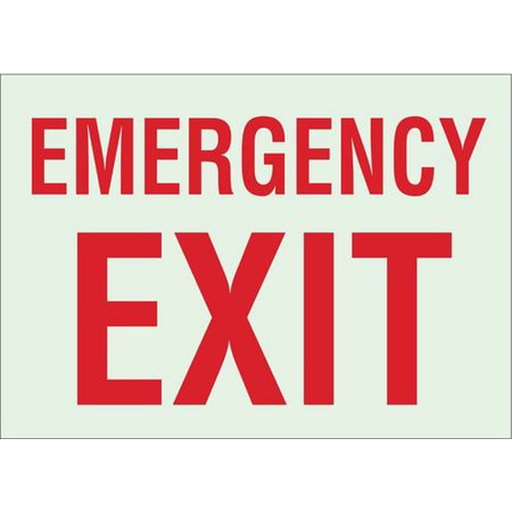 brady fire exit sign,10" x 14",polyester 90494