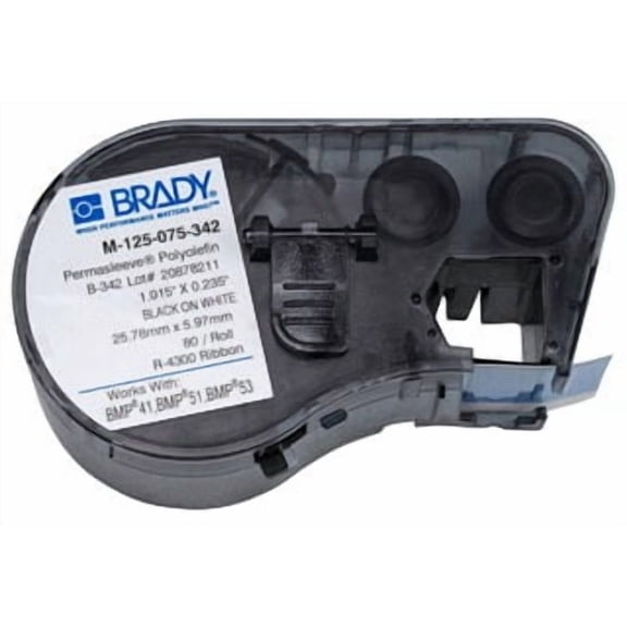 BRADY M-125-075-342 Wire Marking Sleeves,Black/White