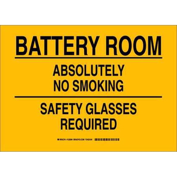 BRADY No Smoking Sign,Flammable Gas,10x14,Bk/Y 125594